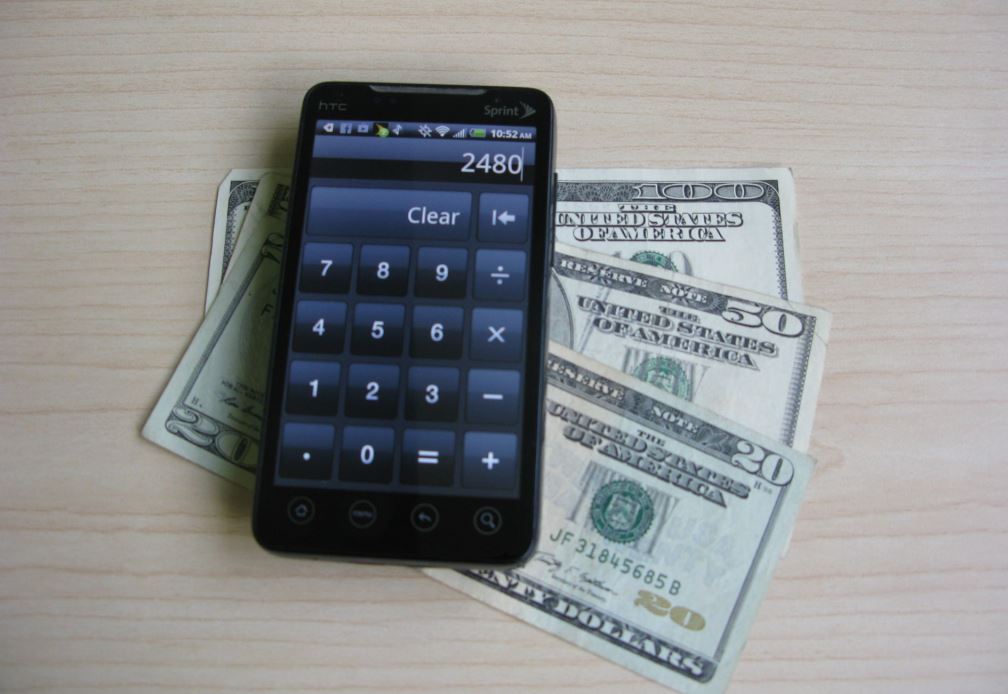 calculator and some money 2
