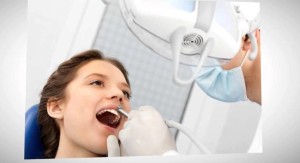 woman with dentist