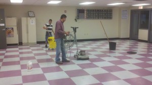 men cleaning floor