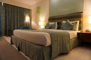 green themed bedroom