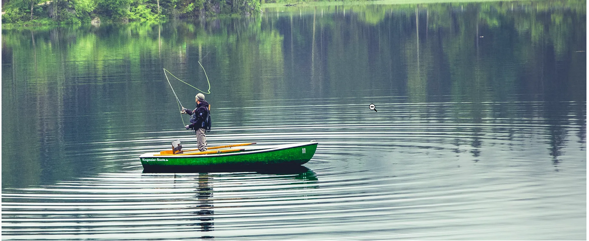 fishing in a boat